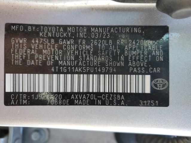 2023 Toyota Camry Se Night Shade VIN: 4T1G11AK5PU149794 Lot: 56237394