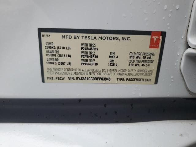 2013 Tesla Model S VIN: 5YJSA1CG0DFP03948 Lot: 54121754