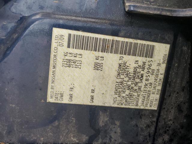 2009 Nissan Maxima S VIN: 1N4AA51E39C859965 Lot: 53845704