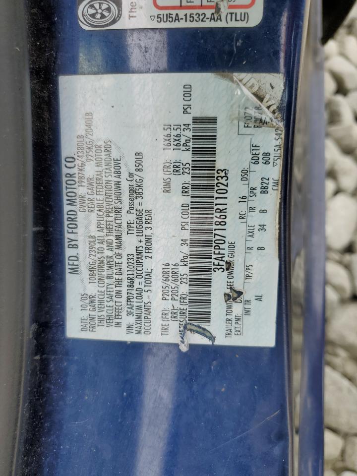 3FAFP07186R110233 2006 Ford Fusion Se 3FAFP07186R110233 2006 Ford Fusion Se