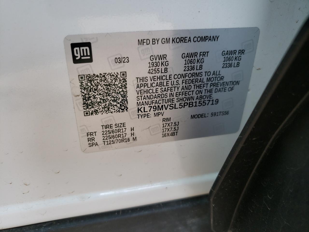 KL79MVSL5PB155719 2023 Chevrolet Trailblazer Activ