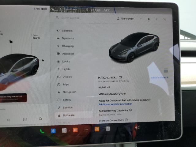 2021 Tesla Model 3 VIN: 5YJ3E1EA9MF911361 Lot: 56624654