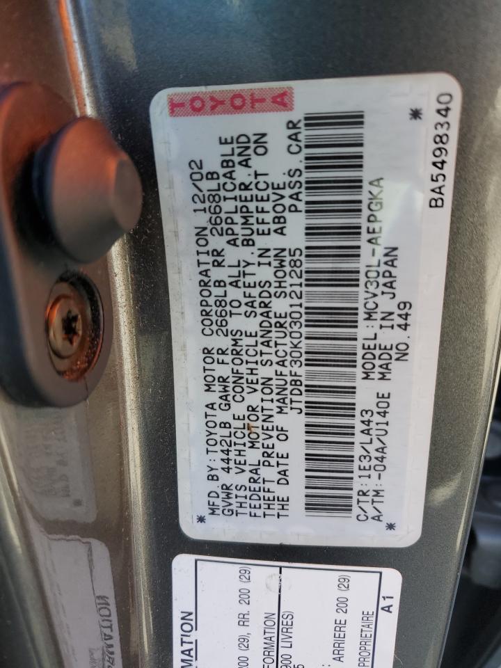 JTDBF30K030121285 2003 Toyota Camry Le