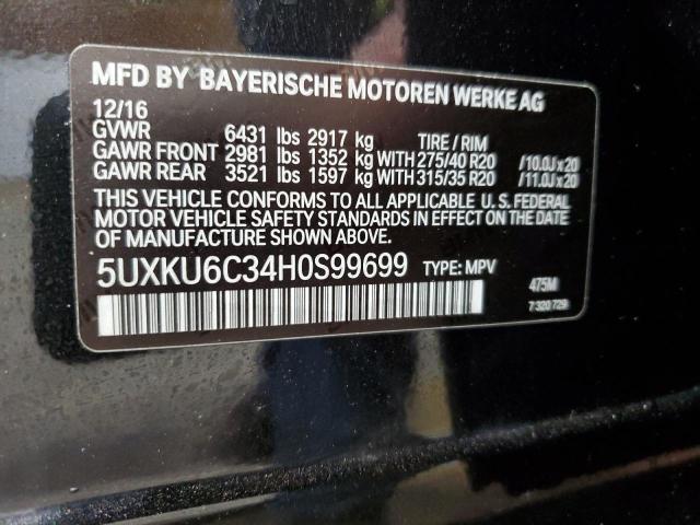 VIN 5UXKU6C34H0S99699 2017 BMW X6 no.14