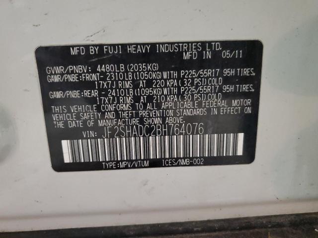 2011 Subaru Forester 2.5X Premium VIN: JF2SHADC2BH764076 Lot: 54045804