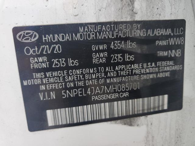 2021 Hyundai Sonata Sel VIN: 5NPEL4JA7MH085701 Lot: 54259994
