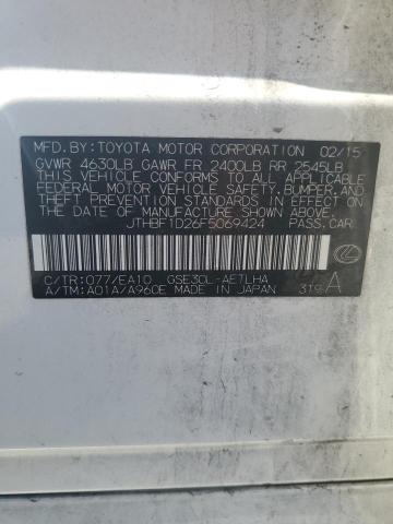 2015 Lexus Is 250 VIN: JTHBF1D26F5069424 Lot: 56446784