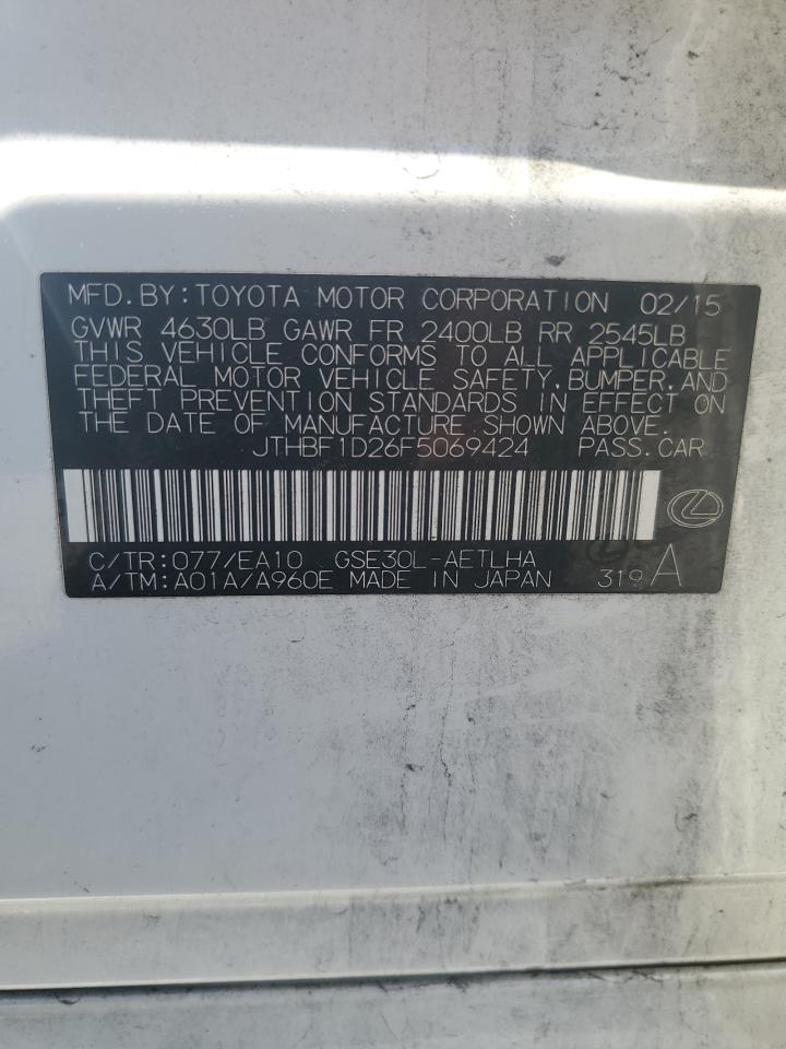 JTHBF1D26F5069424 2015 Lexus Is 250