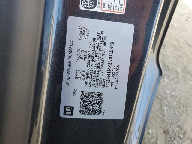 2022 Chevrolet Camaro Ls VIN: 1G1FB1RX2N0115399 Lot: 57157794