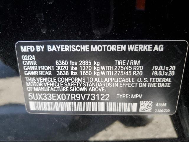 2024 BMW X6 xDrive40I VIN: 5UX33EX07R9V73122 Lot: 53826614