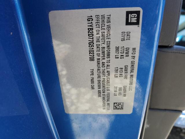 2016 Chevrolet Corvette Stingray 1Lt VIN: 1G1YB2D77G5102708 Lot: 53469404