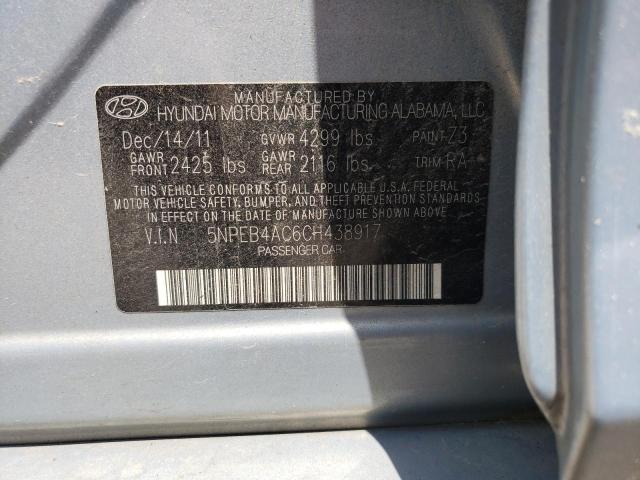 2012 Hyundai Sonata Gls VIN: 5NPEB4AC6CH438917 Lot: 56251024