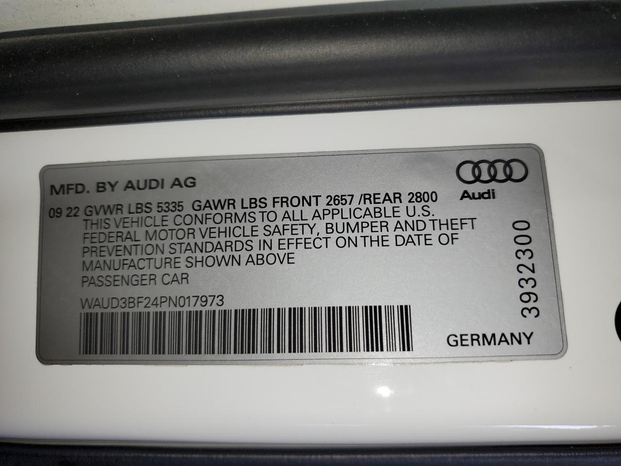 2023 Audi A6 Premium vin: WAUD3BF24PN017973