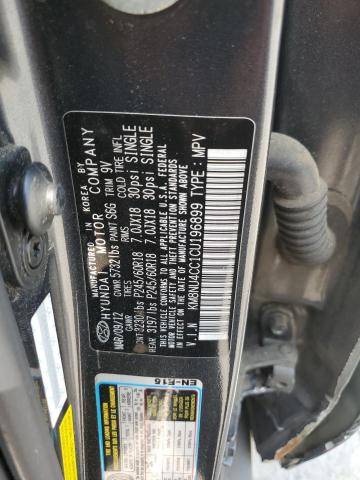 2012 Hyundai Veracruz Gls VIN: KM8NU4CC1CU196899 Lot: 52603734