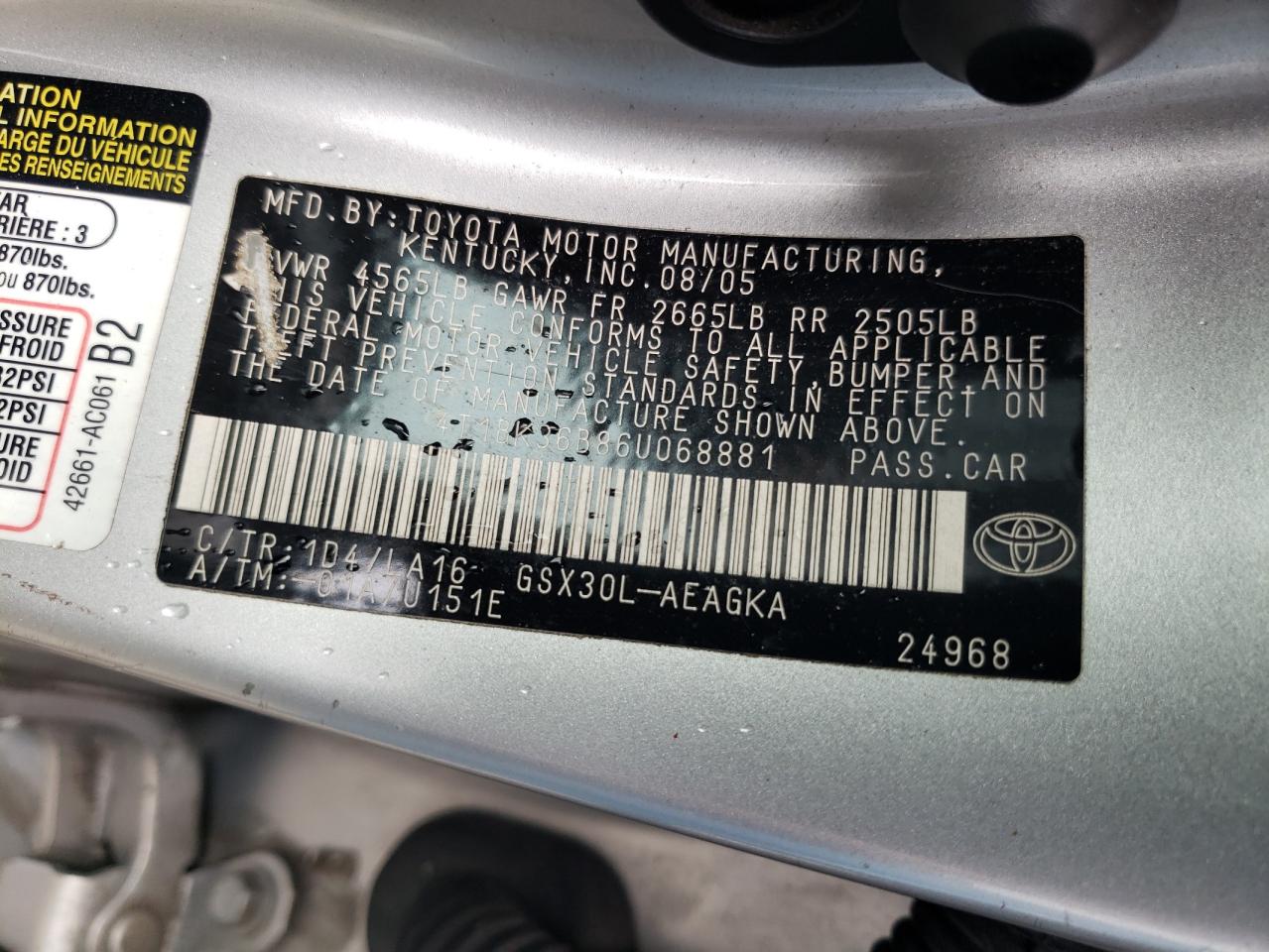 4T1BK36B86U068881 2006 Toyota Avalon Xl