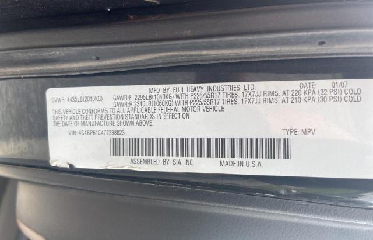 4S4BP61C477338823 2007 Subaru Outback Outback 2.5I