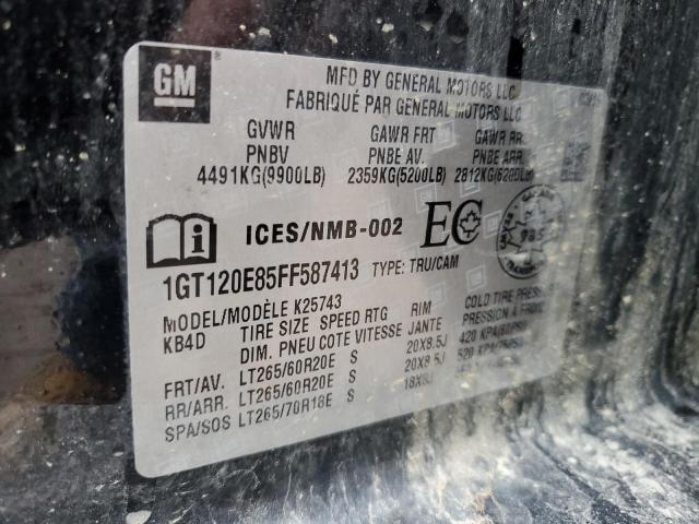 2015 GMC SIERRA K25 - 1GT120E85FF587413