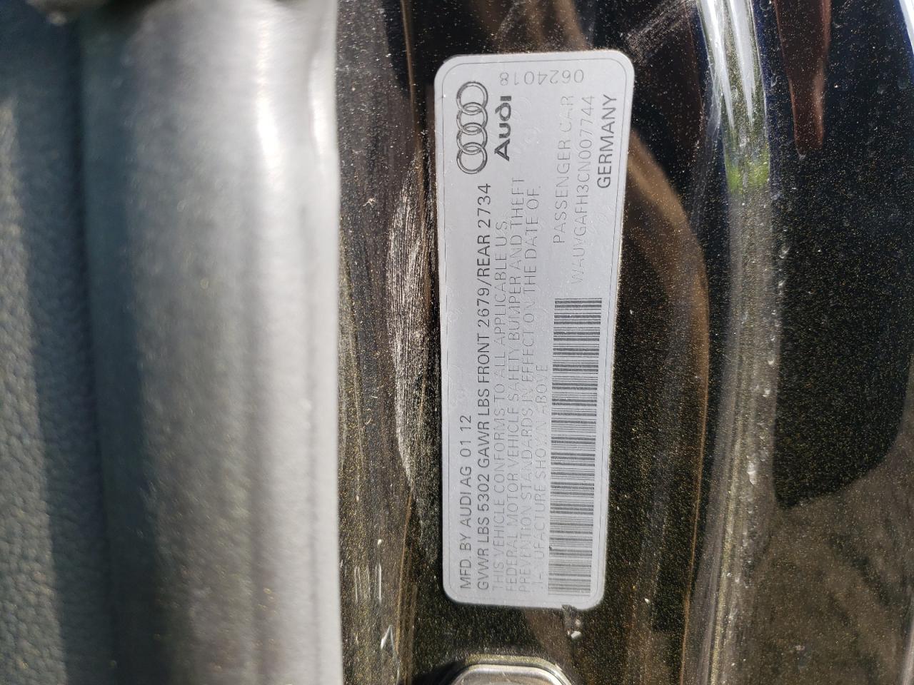 2012 Audi S5 Prestige vin: WAUVGAFH3CN007744