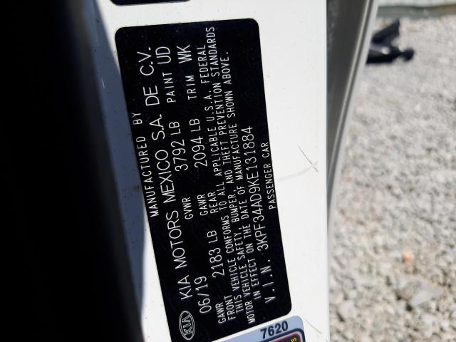 2019 Kia Forte Gt Line VIN: 3KPF34AD9KE131884 Lot: 56568204