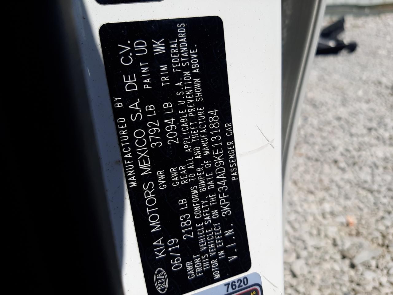 3KPF34AD9KE131884 2019 Kia Forte Gt Line