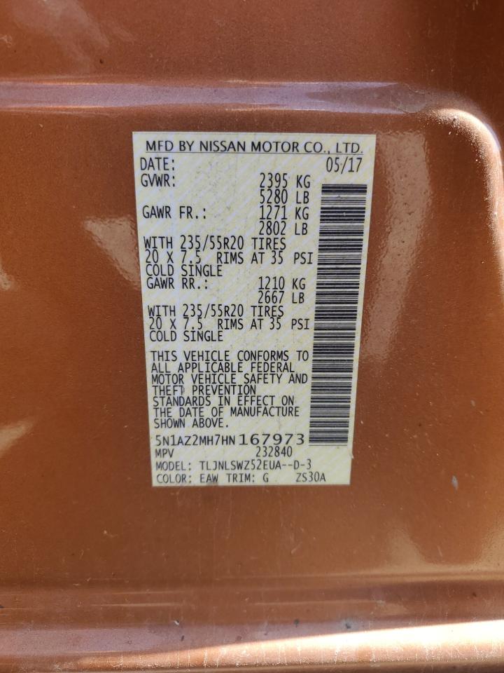 5N1AZ2MH7HN167973 2017 Nissan Murano S