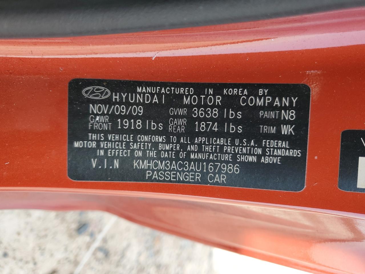 KMHCM3AC3AU167986 2010 Hyundai Accent Blue