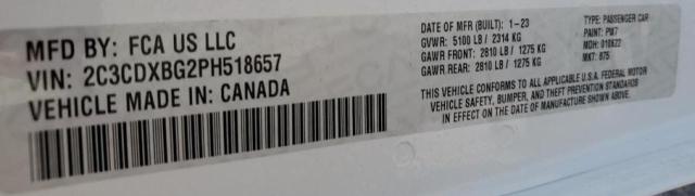 2023 Dodge Charger Sxt VIN: 2C3CDXBG2PH518657 Lot: 54652404