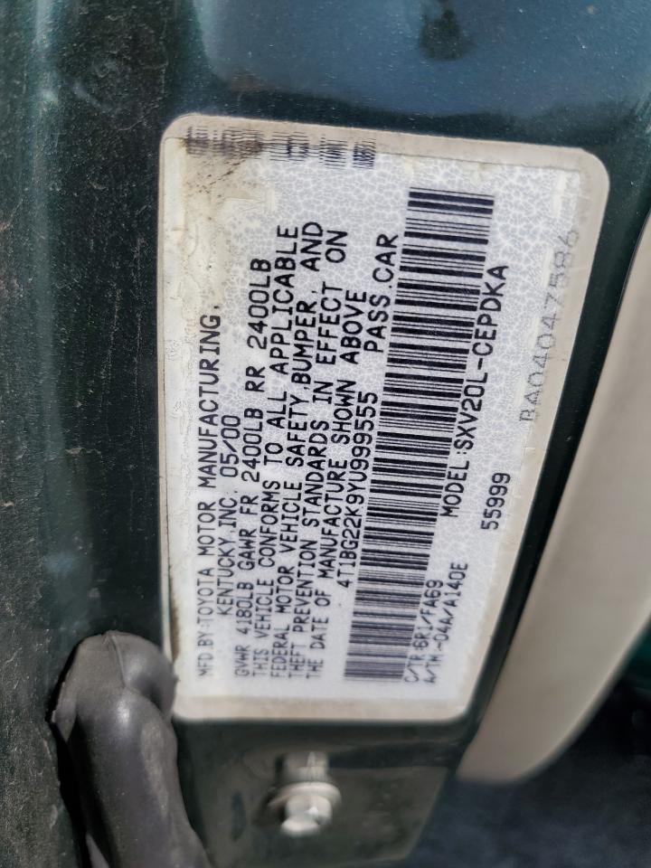 4T1BG22K9YU999555 2000 Toyota Camry Ce