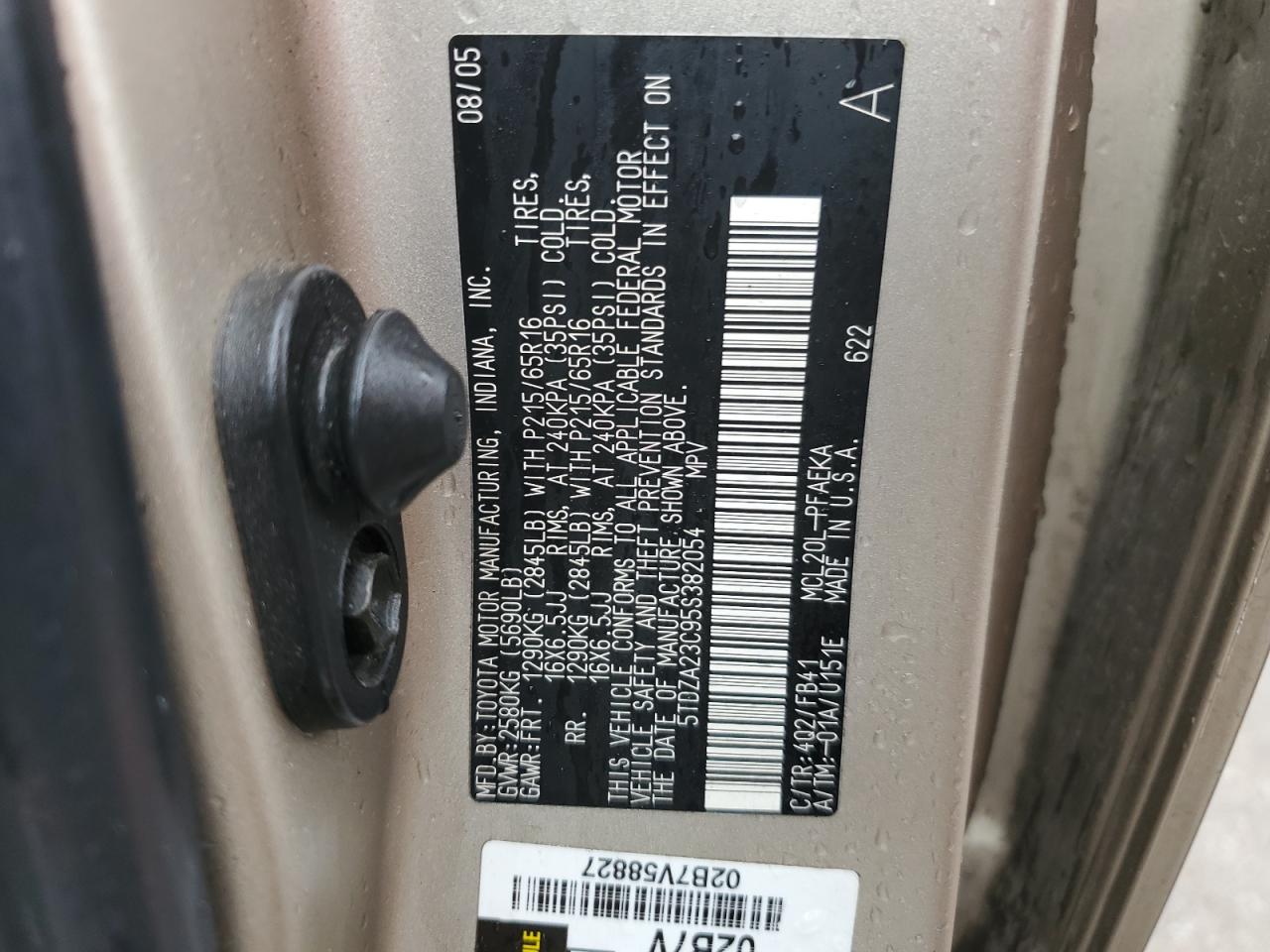 5TDZA23C95S382054 2005 Toyota Sienna Ce