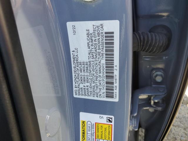 2022 Honda Accord Hybrid Sport VIN: 1HGCV3F22NA042410 Lot: 53570264