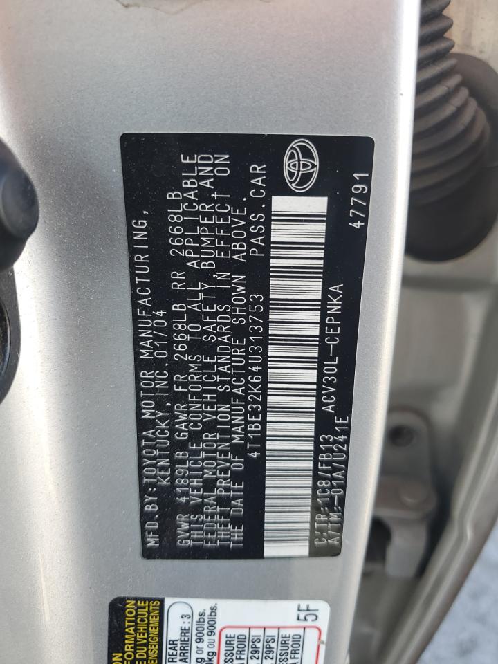 4T1BE32K64U313753 2004 Toyota Camry Le