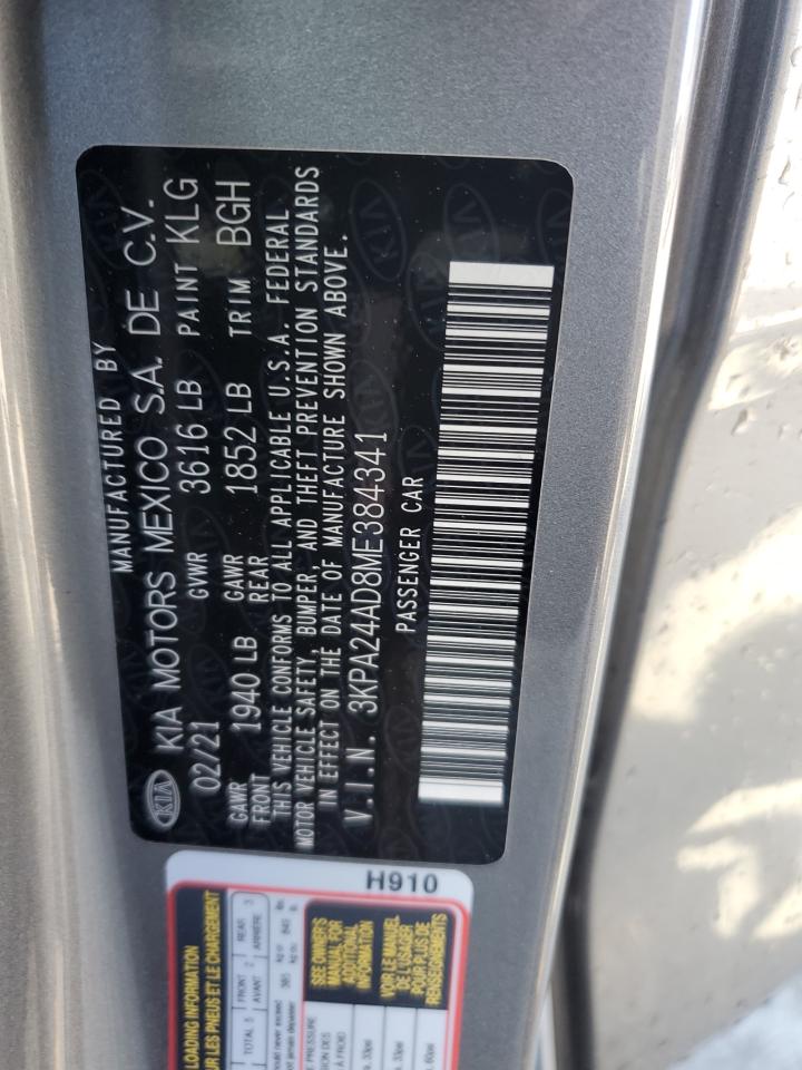 3KPA24AD8ME384341 2021 Kia Rio Lx