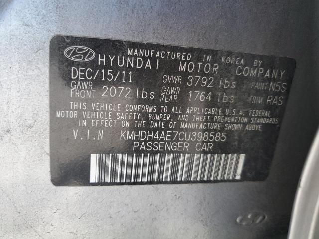 2012 Hyundai Elantra Gls VIN: KMHDH4AE7CU398585 Lot: 56714124