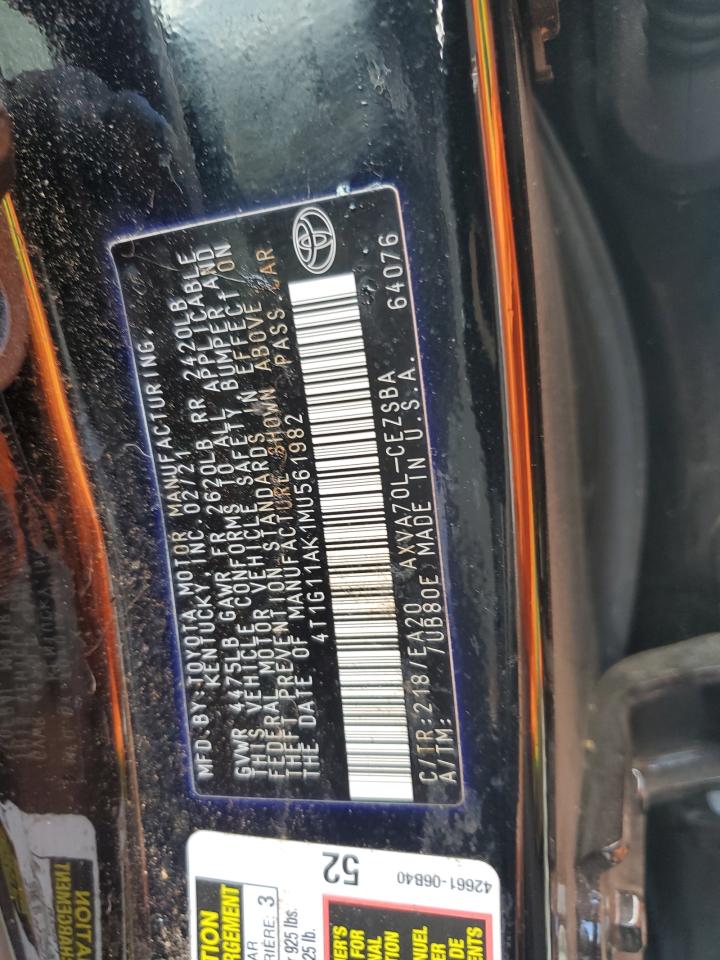 4T1G11AK1MU561982 2021 Toyota Camry Se