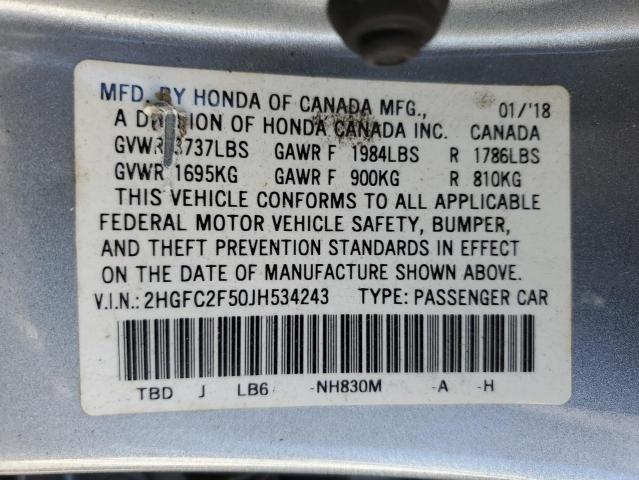 2018 HONDA CIVIC LX - 2HGFC2F50JH534243