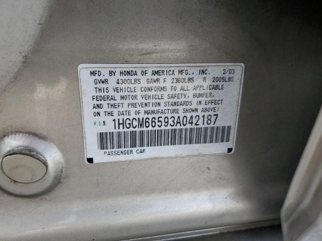 1HGCM66593A042187 2003 Honda Accord Ex