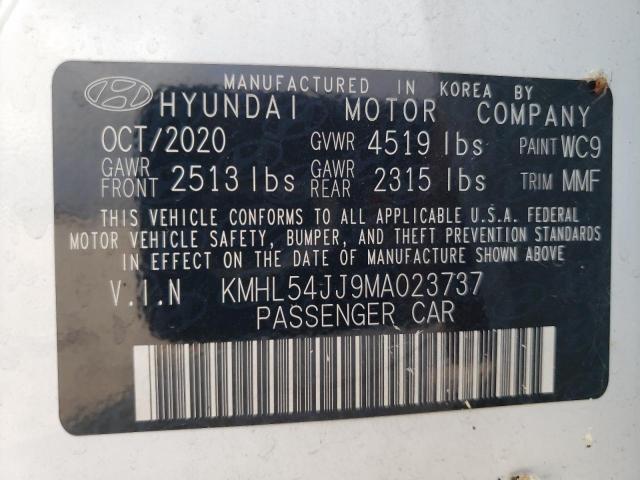 2021 Hyundai Sonata Hybrid VIN: KMHL54JJ9MA023737 Lot: 57096624
