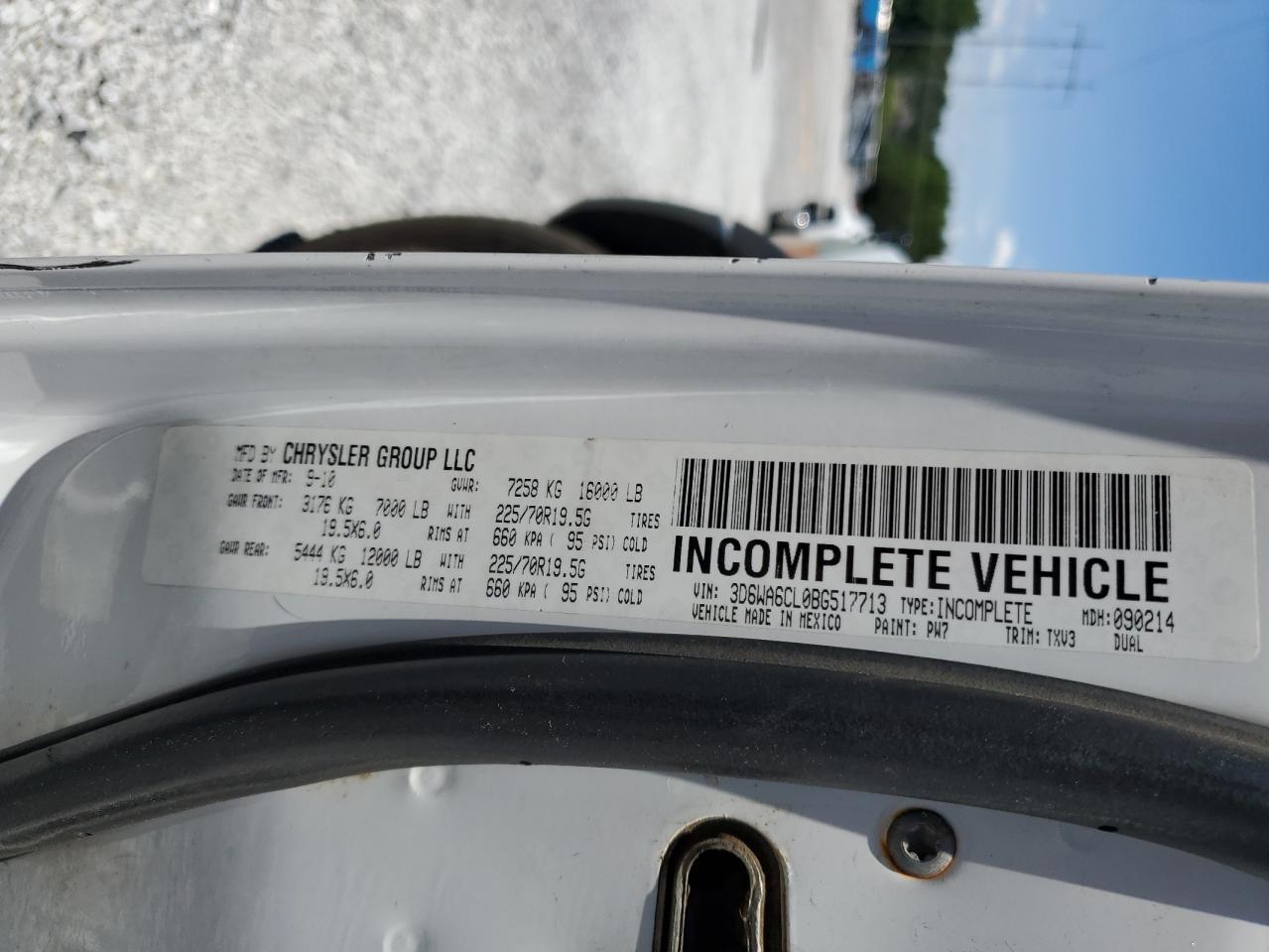 3D6WA6CL0BG517713 2011 Dodge Ram 4500 St