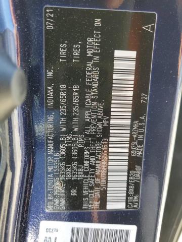 5TDHZRBH9MS551613 2021 Toyota Highlander Xle