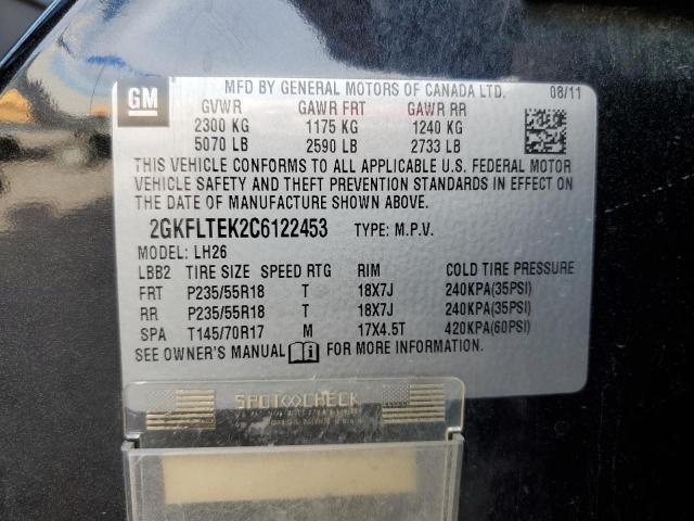 2012 GMC Terrain Sle VIN: 2GKFLTEK2C6122453 Lot: 55710614