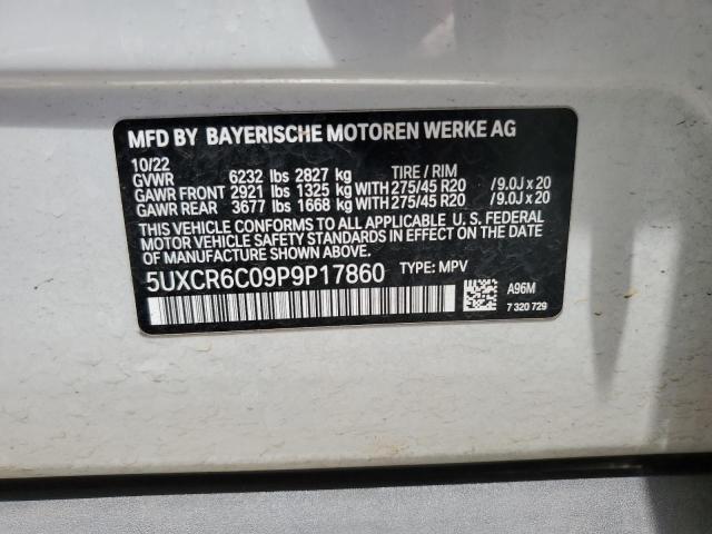 2023 BMW X5 xDrive40I VIN: 5UXCR6C09P9P17860 Lot: 53753634