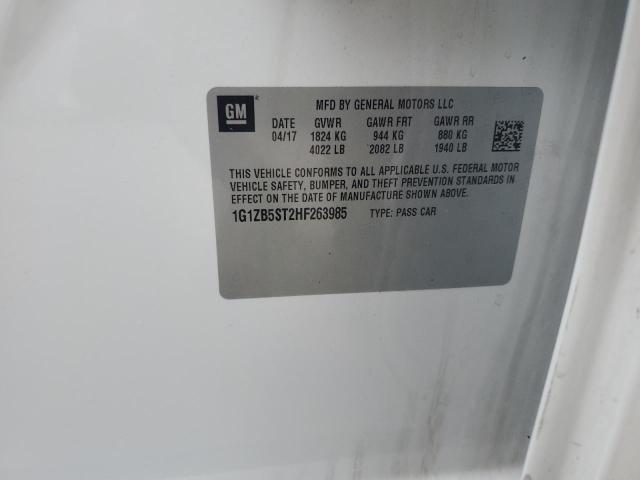 2017 Chevrolet Malibu Ls VIN: 1G1ZB5ST2HF263985 Lot: 55259384