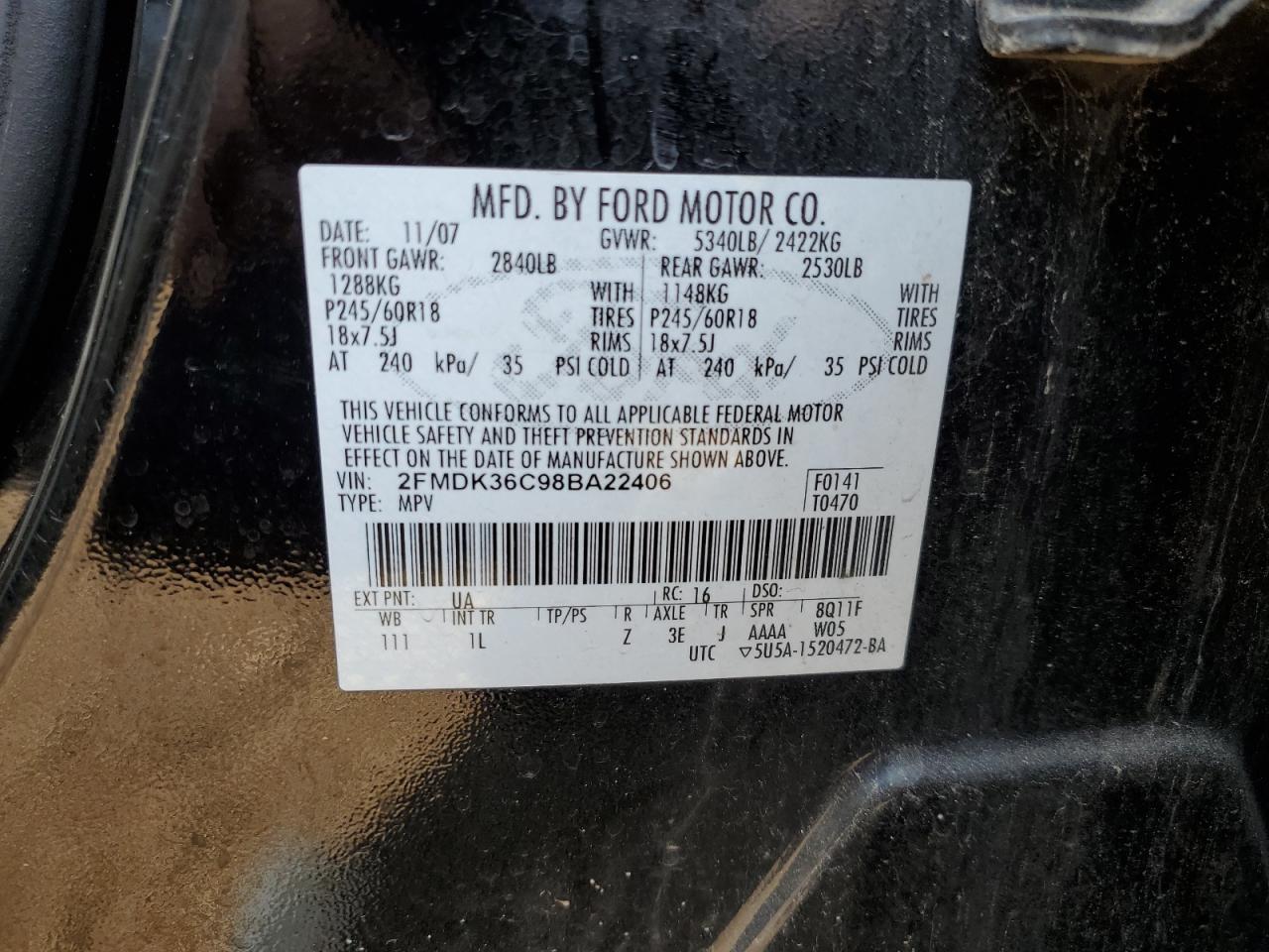 2FMDK36C98BA22406 2008 Ford Edge Se