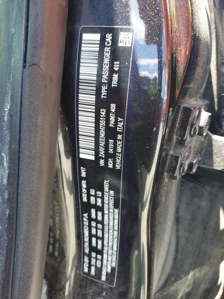 ZARFAEEN0H7551143 2017 Alfa Romeo Giulia Ti Q4