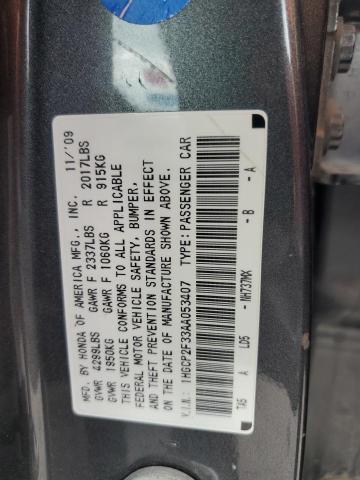 2010 Honda Accord Lx VIN: 1HGCP2F33AA053407 Lot: 54799924