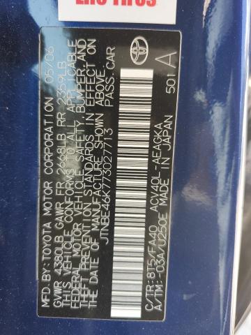 2007 Toyota Camry Ce VIN: JTNBE46K773027713 Lot: 55760504