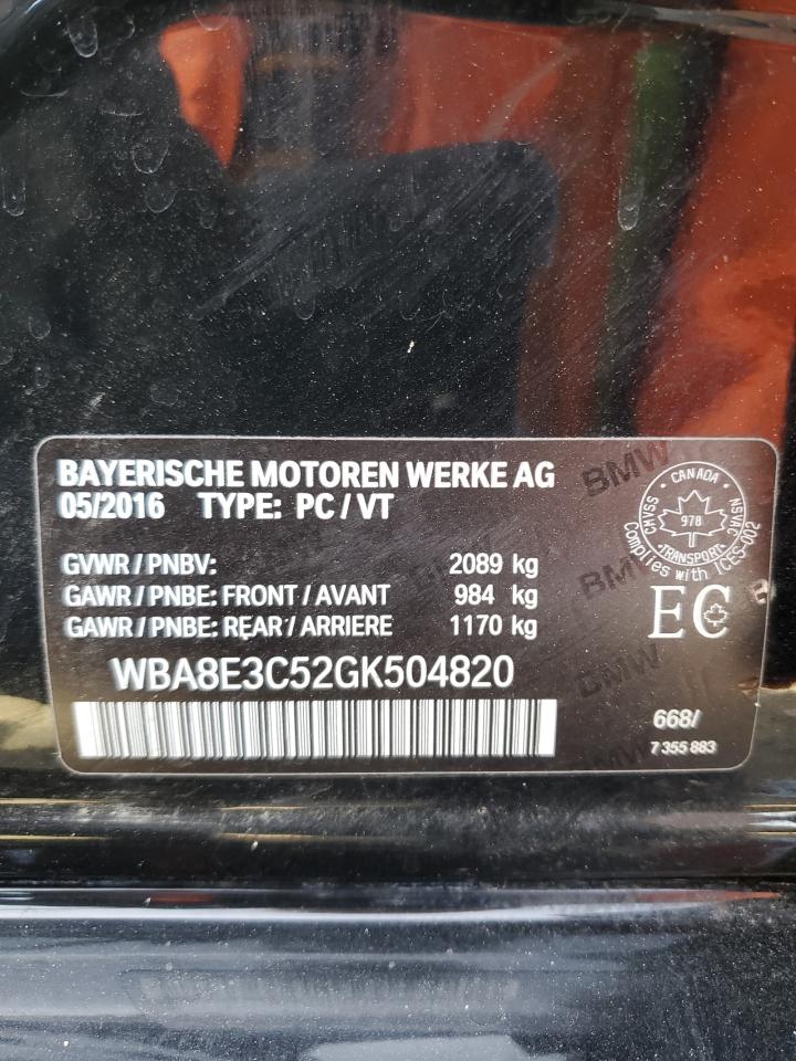 WBA8E3C52GK504820 2016 BMW 328 Xi Sulev