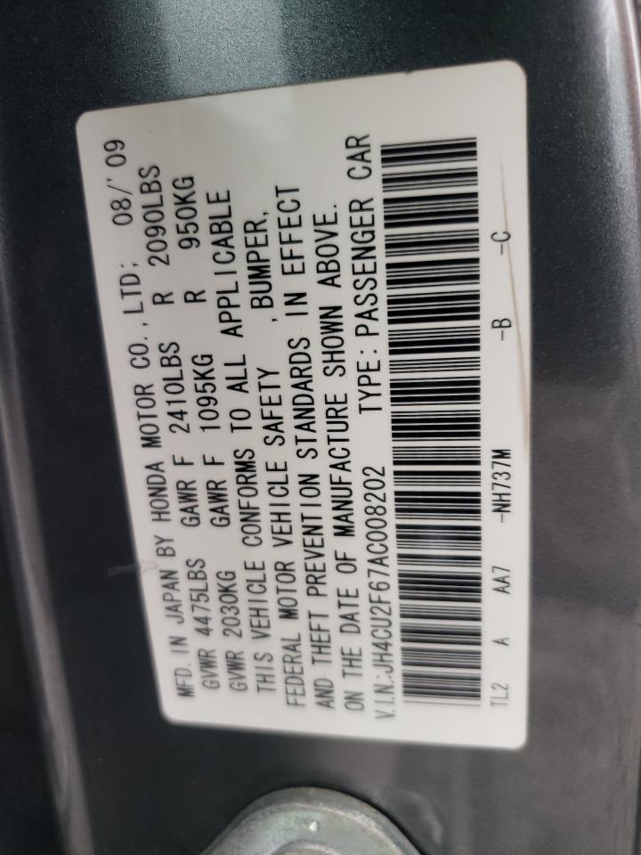 JH4CU2F67AC008202 2010 Acura Tsx