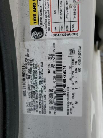 2012 Ford Fusion Hybrid VIN: 3FADP0L30CR358244 Lot: 55426804