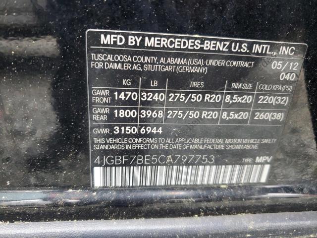 2012 Mercedes-Benz Gl 450 4Matic VIN: 4JGBF7BE5CA797753 Lot: 55353324